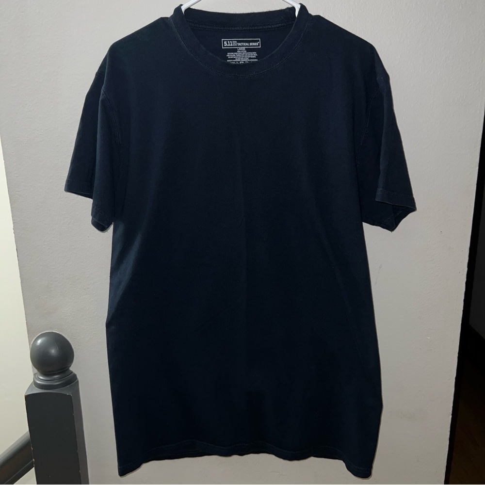 5.11 Tactical Men’s Black Crew Neck Short Sleeve T-Shirt - Size Large (Qty 2)